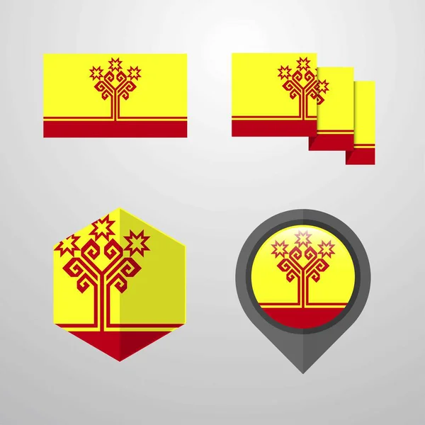 Chuvashia Flagge Design Set Vektor — Stockvektor