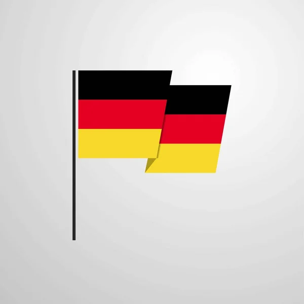 Duitsland Zwaaien Vlag Ontwerp Vector — Stockvector