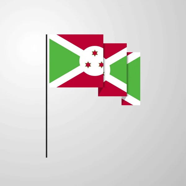 Burundi Ondeando Bandera Fondo Creativo — Vector de stock