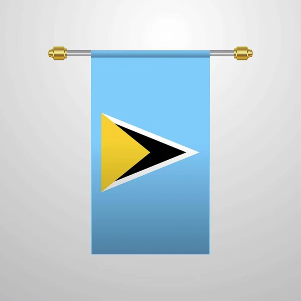 Saint Lucia Hanging Flag — Stock Vector