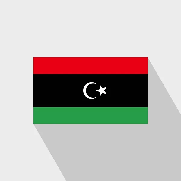 Libya Flag Long Shadow Design Vektor — Stockvektor