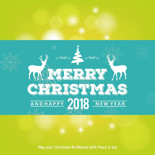 メリー クリスマスの創造的なデザインと緑の背景のベクトル — ストックベクタ