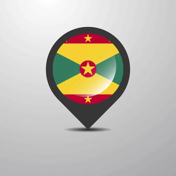 Grenada Kaart Pin Vectorillustratie — Stockvector