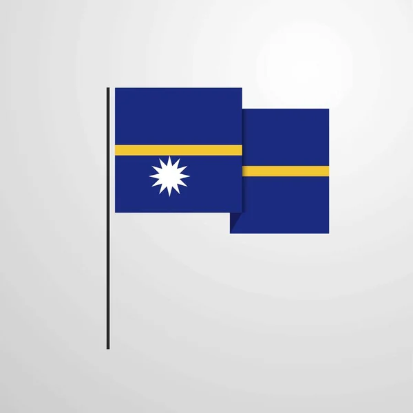 Integetett Zászló Design Vektor Nauru — Stock Vector
