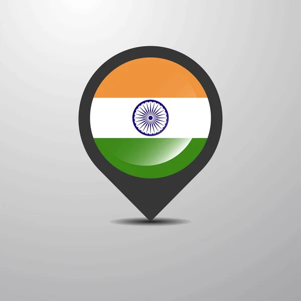 India Térkép Pin Vektoros Illusztráció — Stock Vector