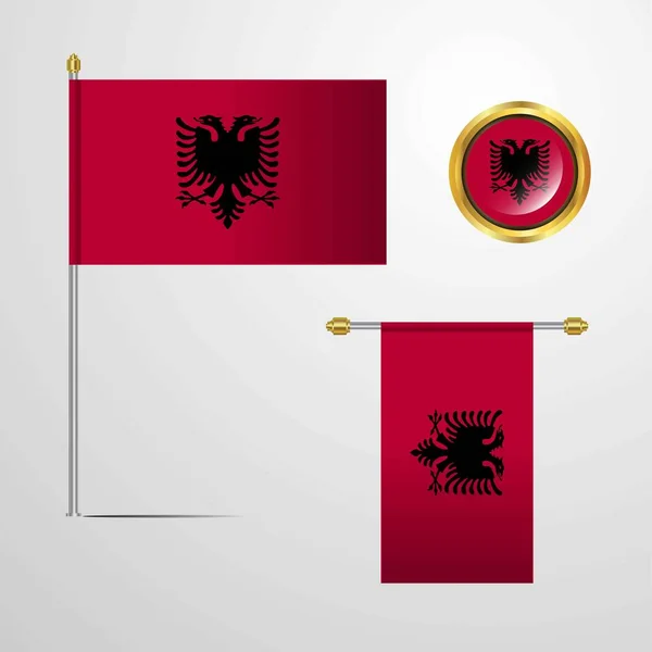 Albánia Jelző Ikon Vektoros Illusztráció — Stock Vector