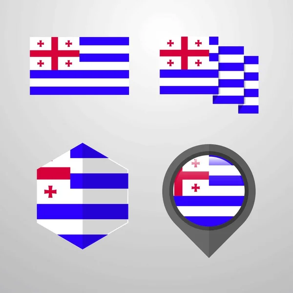 Ajaria Flag Design Set Vettoriale — Vettoriale Stock
