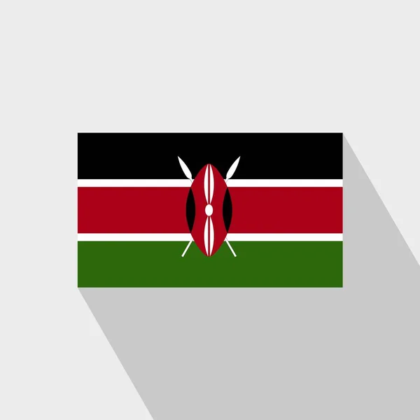 Kenya Flag Hosszú Árnyék Design Vektor — Stock Vector