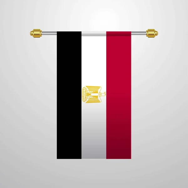 Αίγυπτος Κρέμονται Σημαία Εικονογράφηση Διάνυσμα — Διανυσματικό Αρχείο
