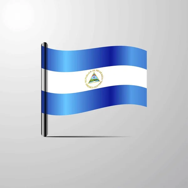 Parlak Bayrak Tasarlamak Vektör Sallayarak Nikaragua — Stok Vektör