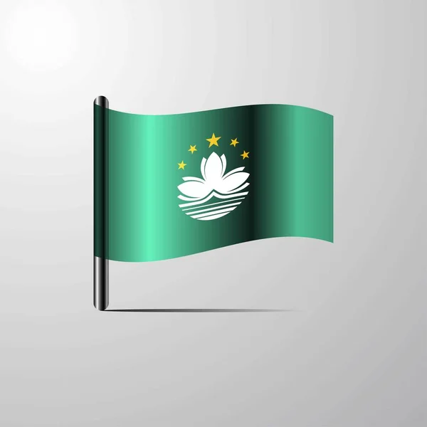 Μακάο Κουνώντας Λαμπερά Σημαία Σχεδιασμό Διάνυσμα — Διανυσματικό Αρχείο