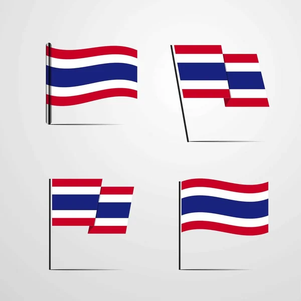 Illustration Vectorielle Icône Drapeau Thaïlande — Image vectorielle
