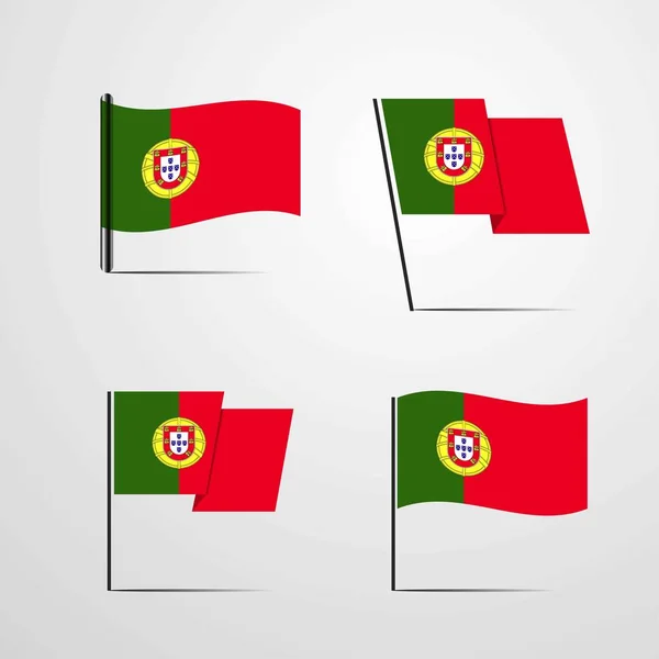 Portugiesische Flagge Symbol Vektor Illustration — Stockvektor