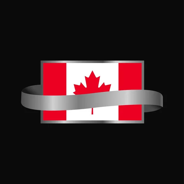 Bandera Canadá Ribbon Banner Design — Vector de stock