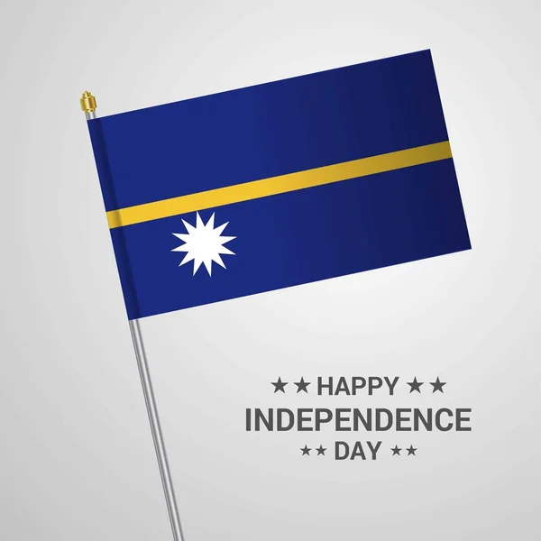 Nauru Niepodległości Dzień Projekt Typograficzny Flaga Wektor — Wektor stockowy