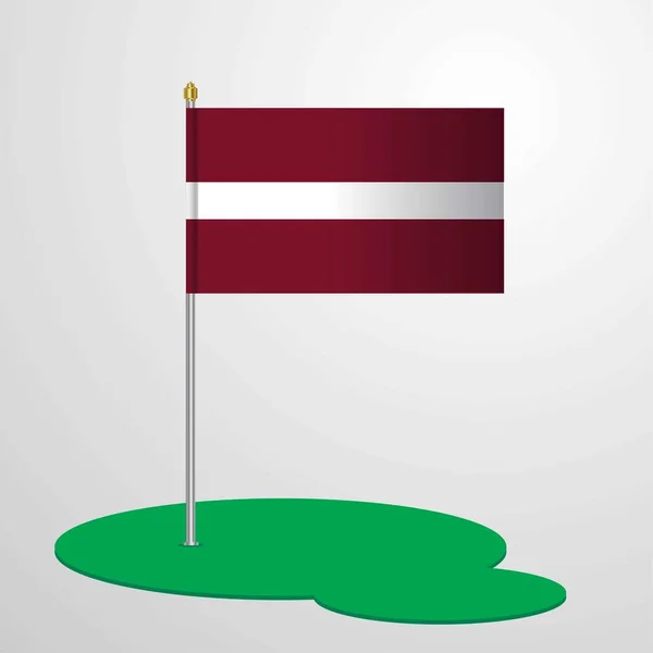 Držák Vlajky Lotyšsko Vektorové Ilustrace — Stockový vektor