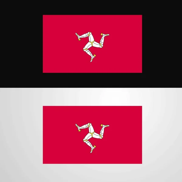 Isle Man Diseño Banner Bandera — Vector de stock