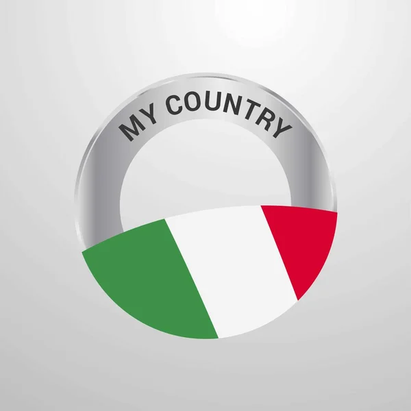 Itálie Vlajku Země Odznak — Stockový vektor