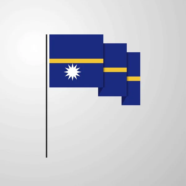 Nauru Waving Flag Creative Background — Stock Vector