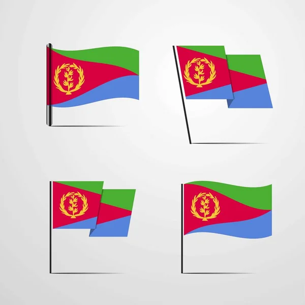 Icono Bandera Eritrea Vector Ilustración — Vector de stock