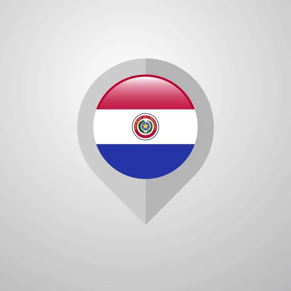 Mapa Puntero Navegación Con Vector Diseño Bandera Paraguay — Archivo Imágenes Vectoriales