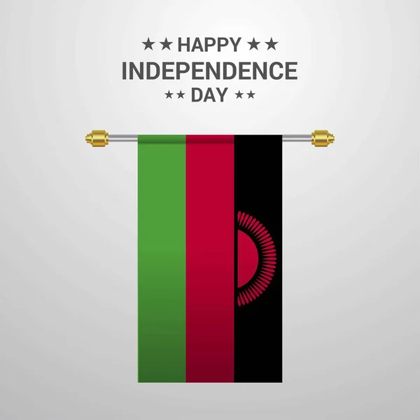 Malawi Día Independencia Colgando Fondo Bandera — Vector de stock