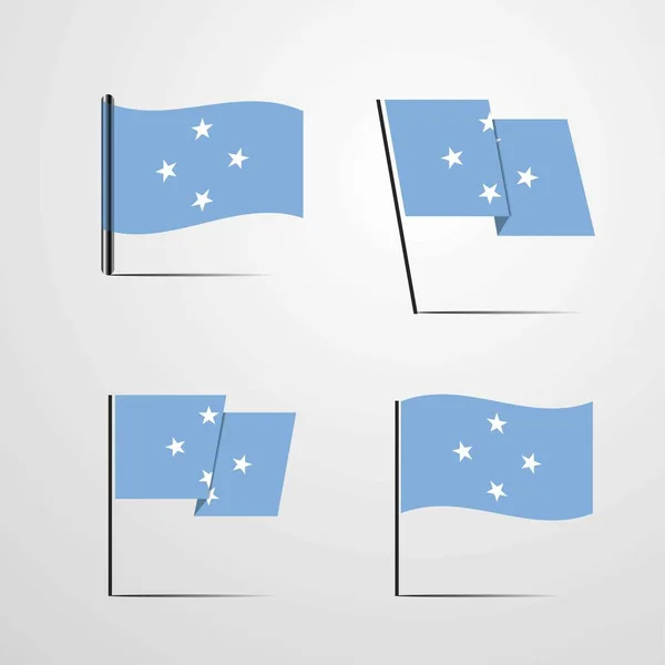 Micronésie Illustration Vectorielle Drapeau Des États Fédérés — Image vectorielle