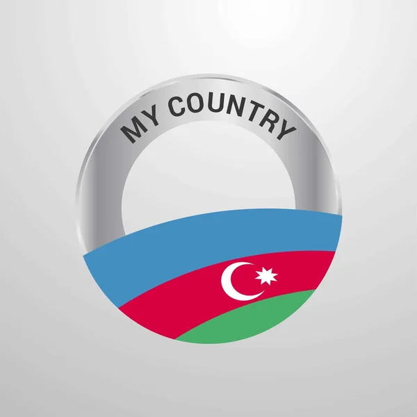 Azerbaigian Mio Paese Bandiera — Vettoriale Stock