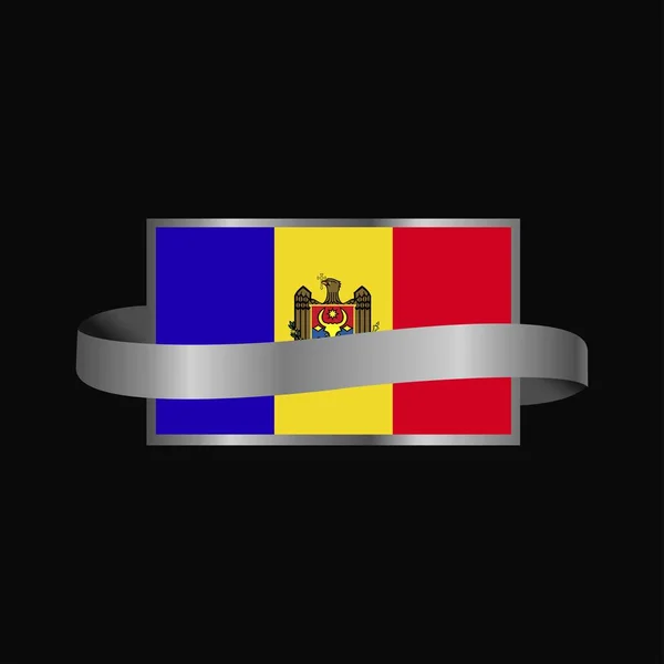 Flaga Mołdawii Projekt Transparent Wstążka — Wektor stockowy