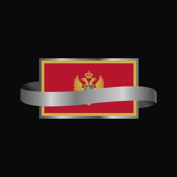 Montenegro Flag Ribbon Banner Design — Stock Vector