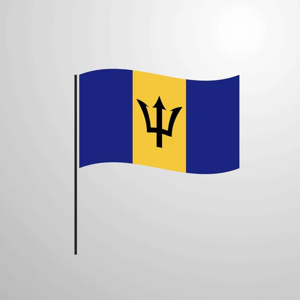 Barbados Flagge Schwenkend Vektorillustration — Stockvektor