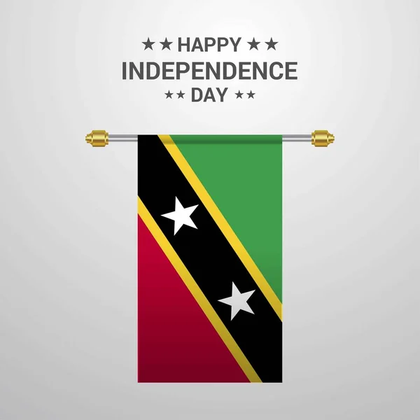 Dzień Niepodległości Saint Kitts Nevis Wisi Flaga Tło — Wektor stockowy