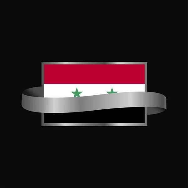 Syrien Flaggenband Banner Design — Stockvektor