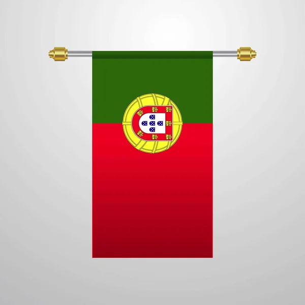 Portugal Pendurado Bandeira Ilustração Vetorial — Vetor de Stock