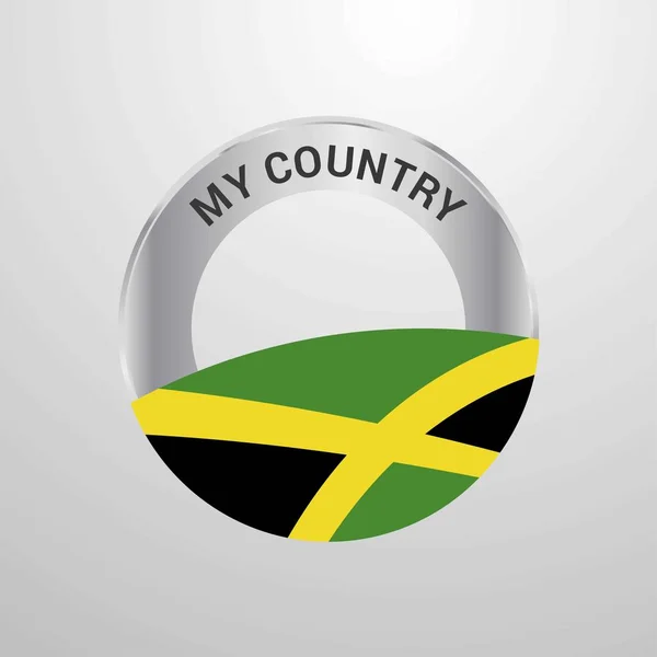 Jamaica Country Flag Badge — Stock Vector
