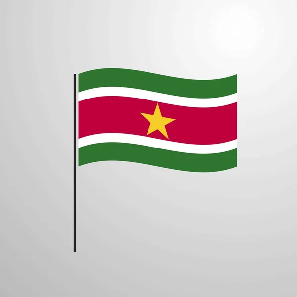 Surinam Mává Vlajkou Vektorové Ilustrace — Stockový vektor