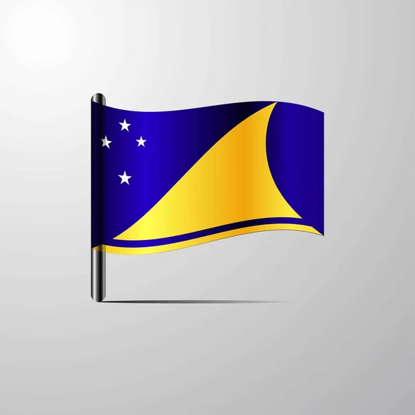 Macha Wektor Błyszczący Flaga Tokelau — Wektor stockowy