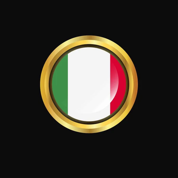 Italienische Flagge Goldener Knopf — Stockvektor