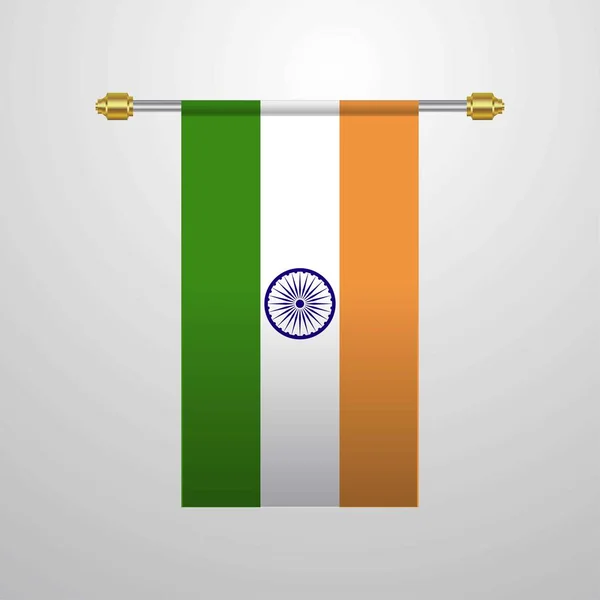 Inde Pendaison Drapeau Illustration Vectorielle — Image vectorielle