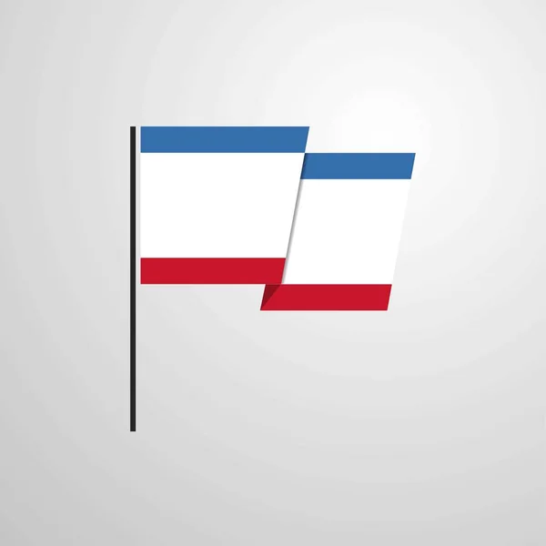 Crimea Zwaaien Vlag Ontwerp Vector — Stockvector