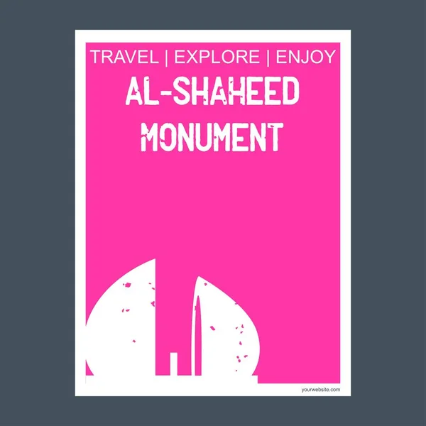 Shaheed Monumento Bagdad Iraq Monumento Folleto Hito Estilo Plano Tipografía — Vector de stock