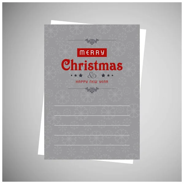 Diseño Tarjetas Felicitaciones Navideñas Con Vector Fondo Gris — Vector de stock