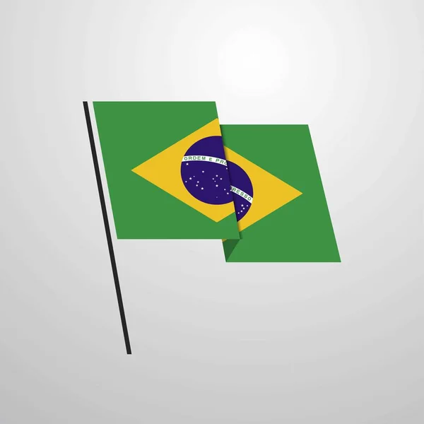 Ilustrace Vektoru Brazilské Vlajky — Stockový vektor