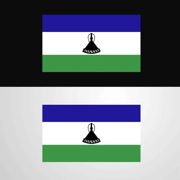 Diseño Banner Lesotho Flag — Archivo Imágenes Vectoriales