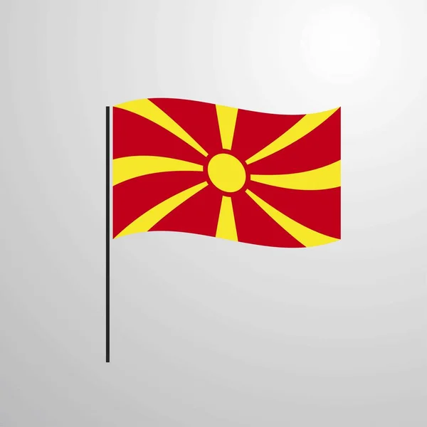 Integetett Zászló Vektoros Illusztráció Macedónia — Stock Vector