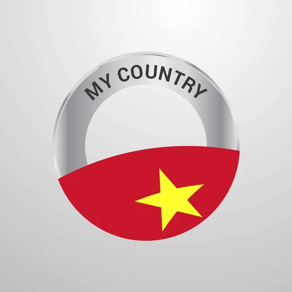 Vietnam Mein Flaggenabzeichen — Stockvektor