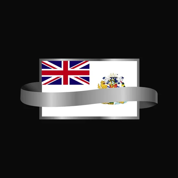 Brittiska Antarktiska Territoriet Flagga Ribbon Banner Design — Stock vektor