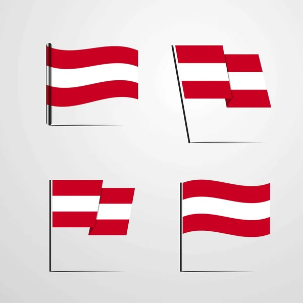 Rakousko Vlajka Ikonu Vektorové Ilustrace — Stockový vektor