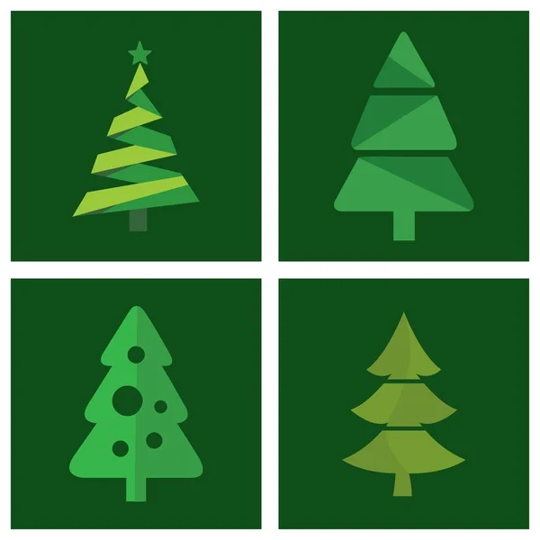 Kerstboom Pictogrammenset Vector — Stockvector