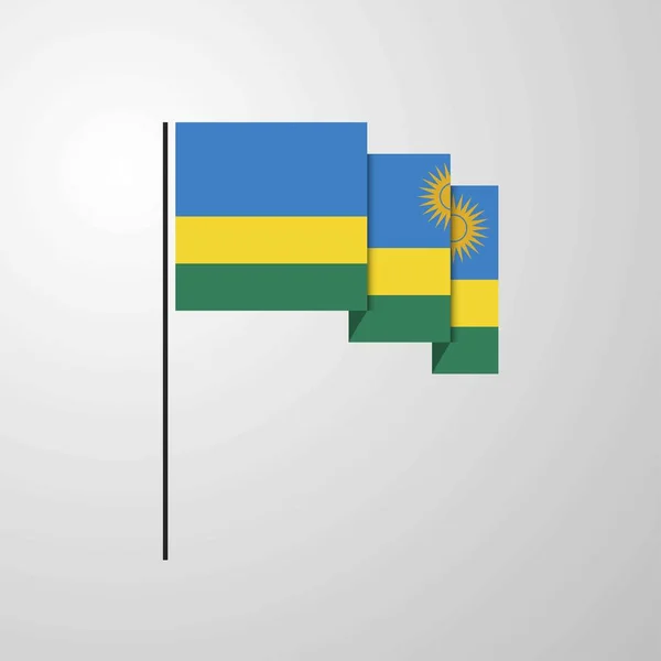 Ruanda Schwenkt Flagge — Stockvektor